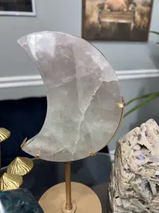 Mica Fluorite Moon with Stand - Mongolia