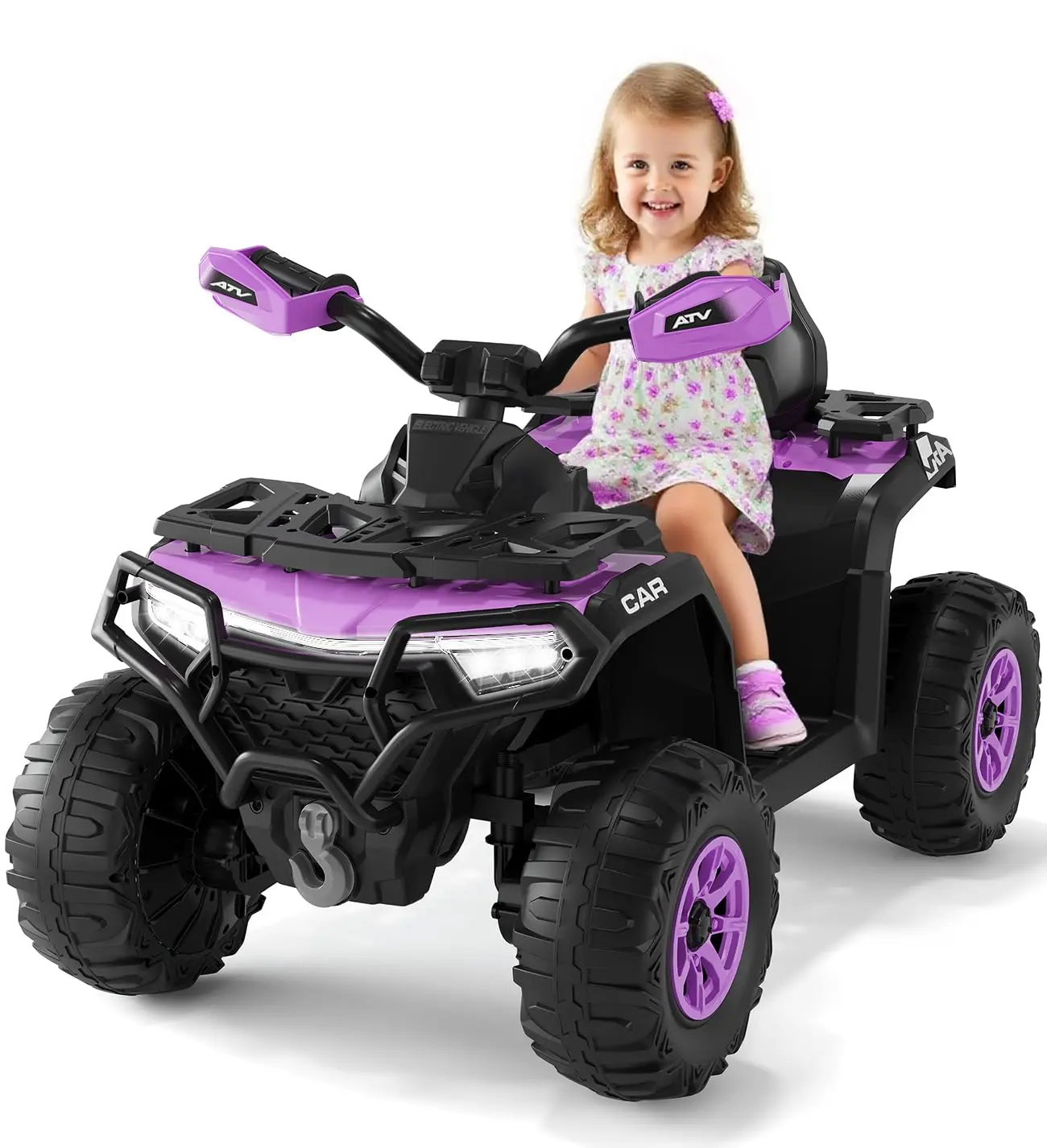 12V Kids Ride On ATV with Parent Remote, Bluetooth Music, LED Lights & Suspension for Ages 3+