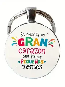 Apple Spanish Base Gran Time Gem Keychain, Ruler Book Teacher Keychain, Teacher's Day Gift, Unique Educational Accessory