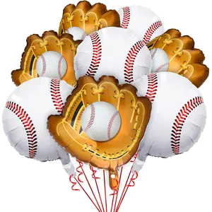 8 Pcs Baseball & Glove Balloons 18 Inch Sports Party Decorations for Baseball Birthday