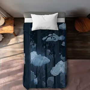 MWW C1DCTXLWZNN8RC Sneaky Clouds Gray Twin Size Extra Long Duvet Cover - Stylish Home Decor Solution