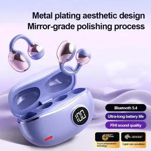 H.L.WALK-D Wireless Clip-On Headphones, True Open Ear Headset, Lightweight Comfort Open Ear Clip Wireless Earbuds, 36H Play,Wireless 5.4 with Smart Digital Display Design Fit Sports Running