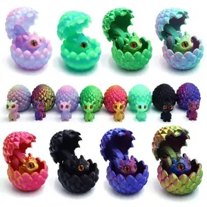 3D Printed Dragon Eggs & Mini Dragons Set – Random Colors, Fantasy Themed Desktop Decor, Ideal Gift for Easter, Valentine’s Day & Birthday