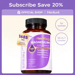 HerAuré Magnesium Complex - Brain Fog Relief, Reduce Overthinking & Calm Mind, Stress Relief & Sleep Comfort, Digestion, Muscle & Energy Support, Glycinate, Citrate, Oxide, Chloride, Taurate, Malate & Orotate, beach essentials, Deals For You Days，C