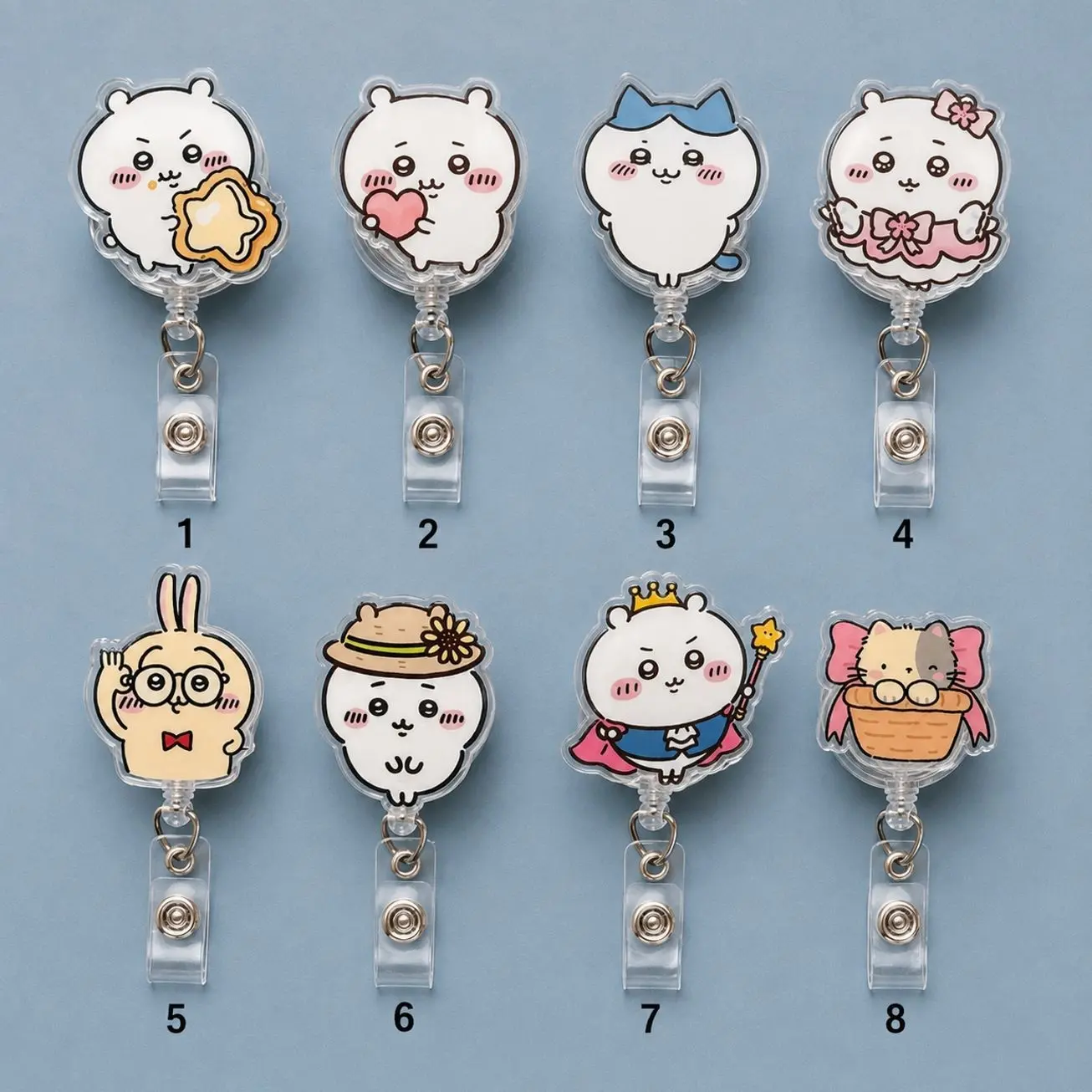 Cute Chiikawa Hachiware Usagi Anime Acrylic Retractable Badge Reel ID Holder Clip Nurse Teacher RN Work Accessories