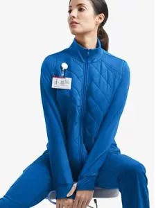 Easy STRETCH Keira Women's 2-Pocket Quilted Long Sleeve Scrub Jacket