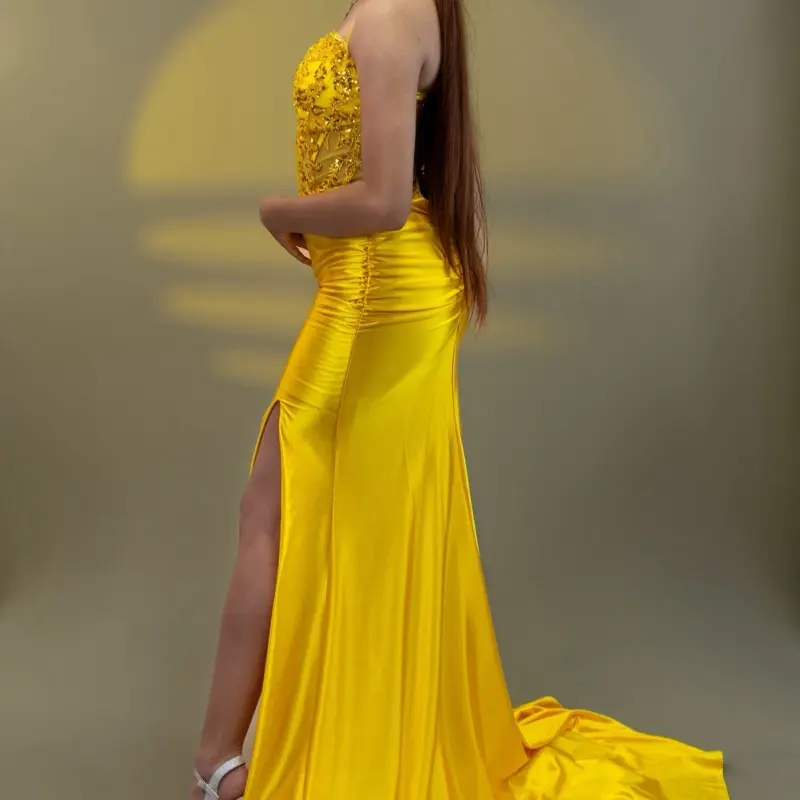 slim fit dress slacks Beaded Strapless Prom Gown with Sheer Bodice -PromGirl Teal / 0