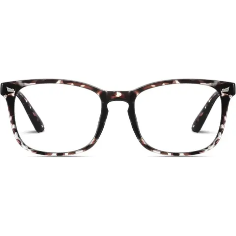 Resjok Female Bluelight Glasses - Lightweight Square Frame Eyeglasses, Anti-Reflective, Durable Floral Polycarbonate Eyewear for PC & Digital Eye Strain Relief