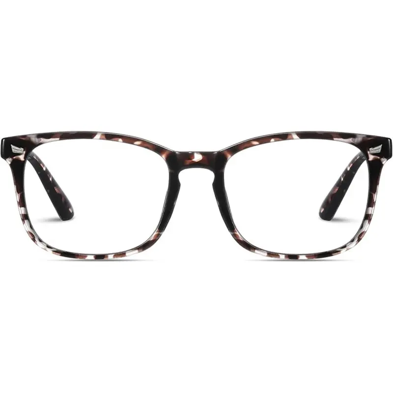 Resjok Female Bluelight Glasses - Lightweight Square Frame Eyeglasses, Anti-Reflective, Durable Floral Polycarbonate Eyewear for PC & Digital Eye Strain Relief,familyfun