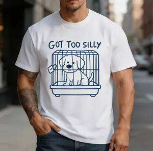 Unisex Original Hand-Drawn Graphic T-Shirt 180g Pure Cotton, Buttery Soft Breathable All Season Casual Tee, Exclusive One-of-a-Kind Design for Men Women, Gift for Dog Lover Homebody