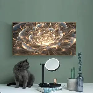 Lotus Pattern DIY Diamond Arts Colorful Painting Kit without Frame, DIY 5D Diamond Arts Colorful Painting Kit, Wall Art Decor for Home Living Room Bedroom, Handicraft