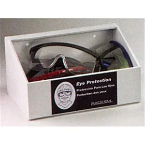 RackEm Racks  10-pair Safety Glasses Tray Dispenser No Lid - White Heavy- Duty Plastic