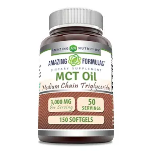 Amazing Formulas MCT Oil (Medium Chain Triglycerides) Supplement | 3000 Mg per Serving | 150 Softgels | Non-GMO | Gluten-Free | Made in USA