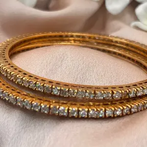 24k gold plated bangle set. PMB41. Sz 2.5