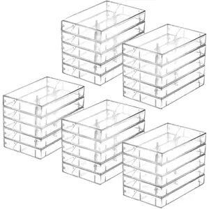 Double Clear Square Edge Audio Cassette Tape Storage Case 25 Pack