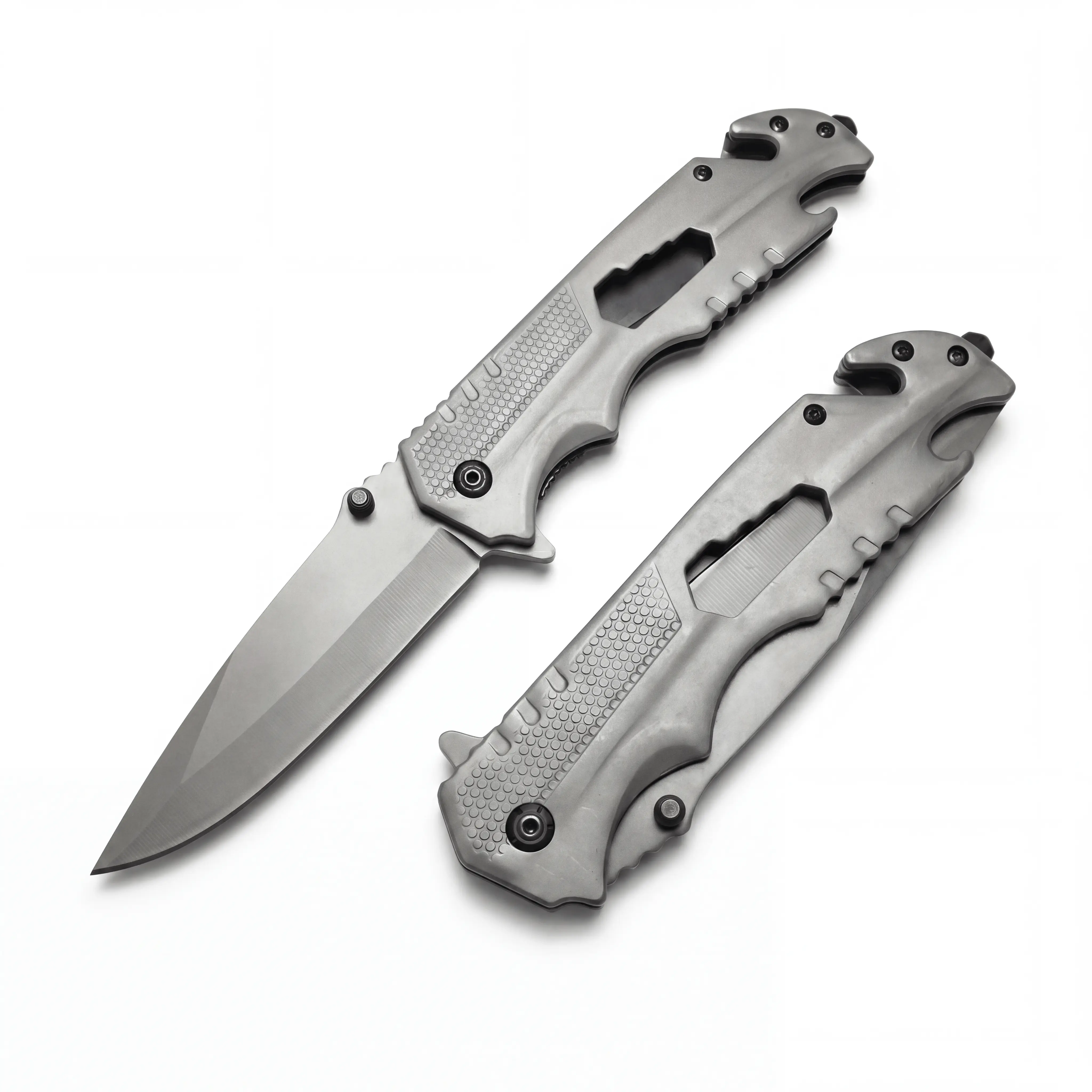 Folding Pocket Knife, 9" Tactical EDC Knife with Stainless Steel Blade, Glass Breaker Tip & Seat Belt Cutter, Manual Open Survival Knife with Pocket Clip for Camping, Hiking, Hunting, Outdoor Gear
