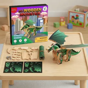 DIY Wooden Kit with Stickers - Monster Series (Monster Type 2)