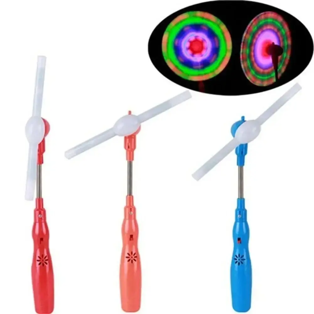 LED Music Windmill Spinner Glow Rainbow Flashing Windmill Rotating Toy Spinning Mini Handheld Light Up Windmill Toy
