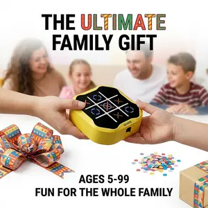 Tic Tac Toe Bolt Game, Handheld Puzzle Game Console for Kids and Adults - The Ultimate 3-in-1 Screen-Free Logic Game for Memory Training, Deep Focus, and Pure Fun - A Portable Travel Companion for Road Trips & Travel - Makes a Perfect and Unique Birthday