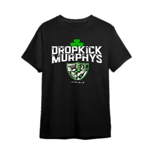 Mens Irish Punk Rock Graphic Tee | Heavyweight 100% Crew Neck Shirt with Dropkick Murphys Design, Machine Washable Black T-Shirt for Concerts, St Patricks Day - Sizes S-XXXL - Perfect Gift for Music Fans & Irish Punk Lovers, Casual Wear, Plus Size