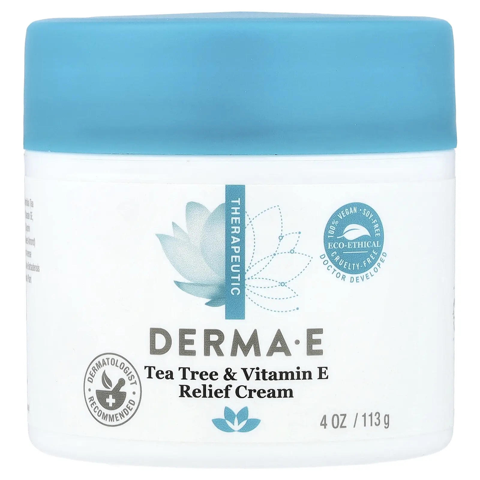 DERMA E Tea Tree & Vitamin E Relief Cream, 4 oz (113 g) | HSA/FSA Eligible