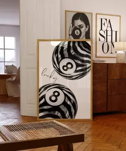 8 Ball Zebra Poster | Retro Lucky Poster | Chic Monochrome Wall Art for Glam Rooms