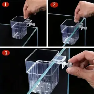 Wall-Mounted Aquarium Plant Grower Basket, Hanging Aquatic Plant Stand, Transparent Fish Tank Decor, Small Aquarium Accessories, Fishtank