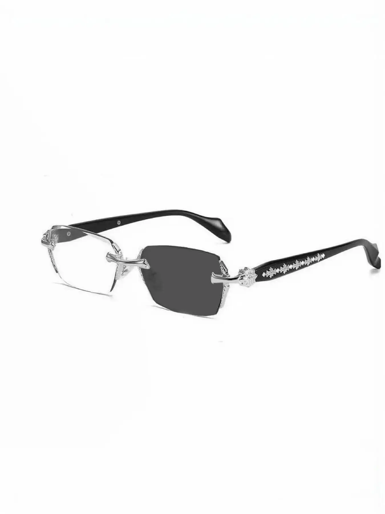 Classic Retro Square Frameless Small Glasses, Unisex Casual Wear, Lightweight Comfortable, Slimming Face Effect, Daily Fashion Accessory