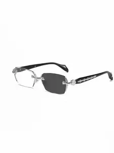 Classic Retro Square Frameless Small Glasses, Unisex Casual Wear, Lightweight Comfortable, Slimming Face Effect, Daily Fashion Accessory