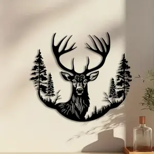 1pc Elegant Deer and Tree Metal Wall Art, Elegant Deer and Tree Statue Mural, Perfect for Living Room, Garden, Outdoor Fence Decor, Housewarming Decor, Ideal Gift for New Homeowners, Vintage Wall Art, weird home decor