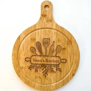 Large Charcuterie Board 13"x10" Round Premium Wood Engraved Cheese Serving Platter Cutting Board Personalized Gift Wedding Hostess Party Entertaining Kitchen Decor