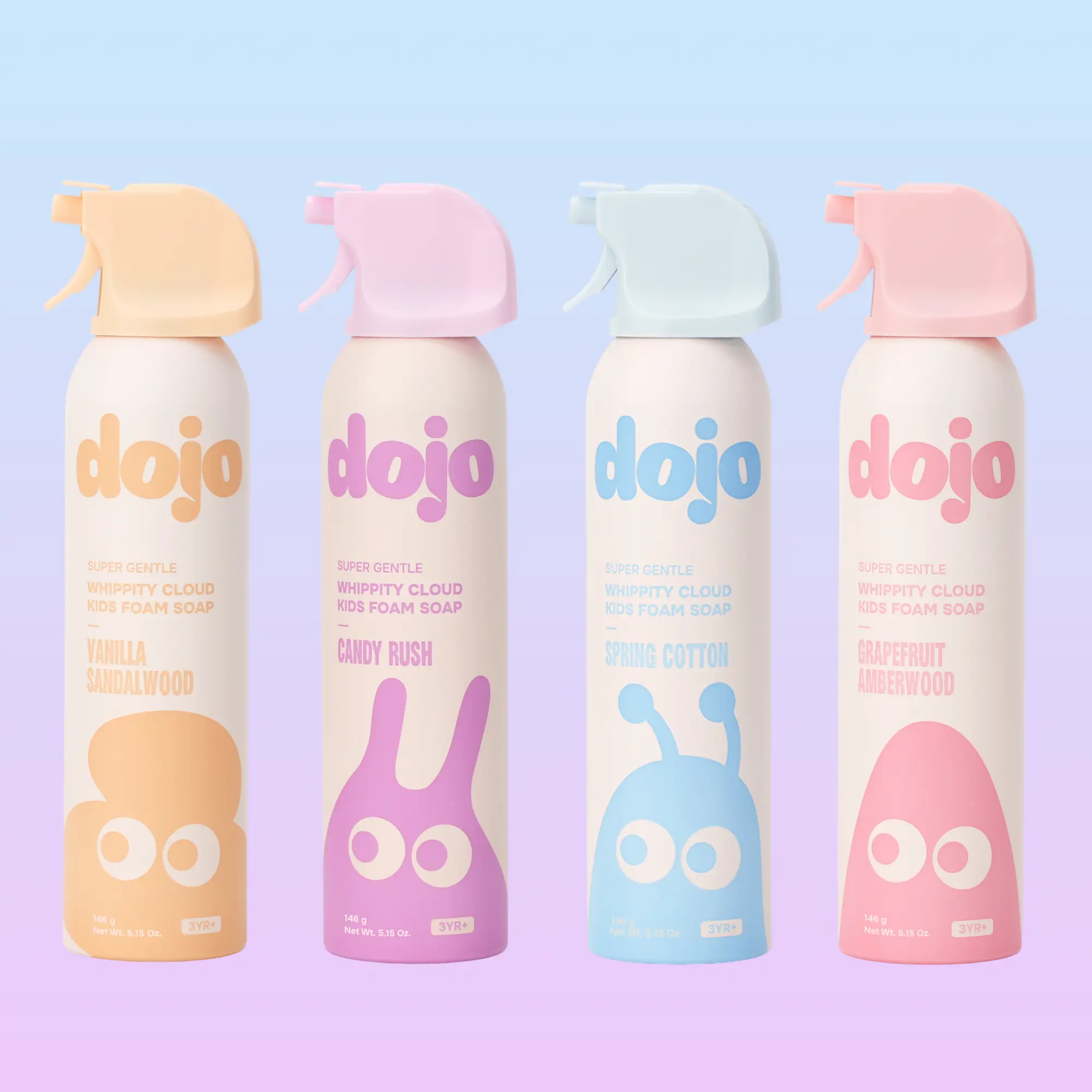 Dojo 4ct Variety Pack Foaming Squishy Shapeable Glycerin Soap - Gentle Body Wash for Kids