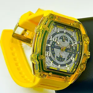Invicta Men’s Racing Cyclone Statement Watch – Transparent Yellow Case, Bold Design, Sport Luxury Style