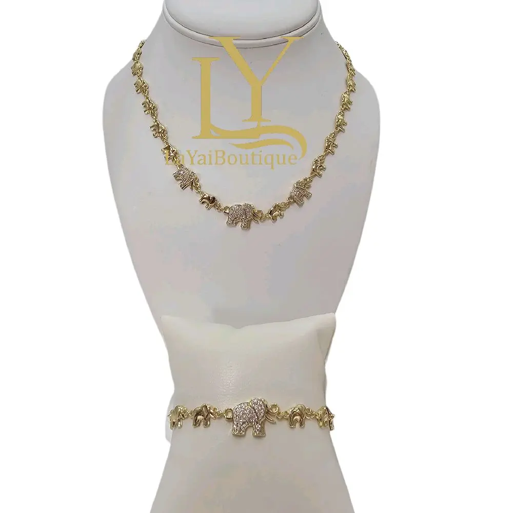 LaYaiBoutique #2145 Elephant Set 14k Gold Plated High Quality.