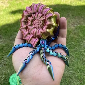 3D Printed Integrated Ancient Ammonite Decorative Piece, Free Moving Full Body Design, Home Kitchen Creative Desktop Ornament, Party Gift, Home Decor Accessory, Decorative Figurines