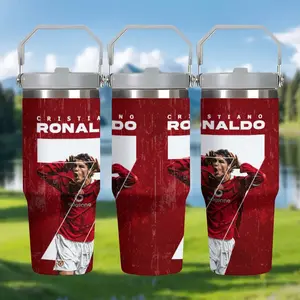 1pc 30oz Cristiano Ronaldo - CR7 stainless steel car cup, Sturdy, suitable for cold and hot beverages, ideal gift for birthdays, festivals, family and friends