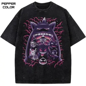 Haunter & Gatsly Graphic T-Shirt, PKM Shirt, Anime Vintage T-Shirt, Manga Shirt, Crew Neck Casual Cotton Shirt, Streetwear for Men, for Women, Gift for fans