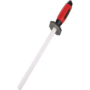 14 inch Sharpening Rod/Sharpening Bar, 2 in 1 Diamomd/Ceramic (Grit 400/1000) Knife Sharpener for Coarse/Fine Honing
