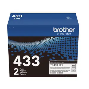 Brother TN-433 Black Toner Cartridge, TN433BK 2-Pack