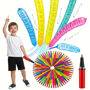 100-Count Rocket Balloon Toy Pack with Quick-Fill Pump, Reusable Flying Balloons for Kids, Thrilling Outdoor Lawn Games and Carnival Birthday Party FavorsEasy-Filling Pump, Reusable No-Refill Design for Outdoor & Indoor Fun, Toys for Boys,Gifts for Kids,