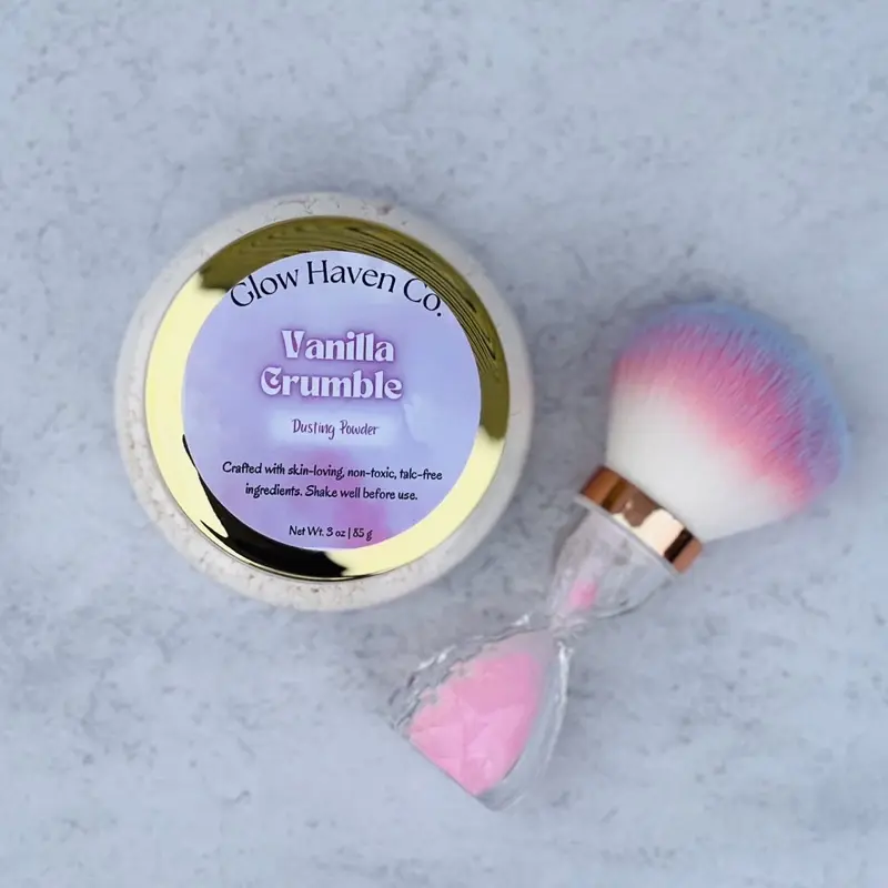 Glow Haven Co. Vanilla Crumble Dusting Powder | Talc-Free Body Powder | Sweet Sugar Cookie & Spun Sugar Scent | Glow Haven Co. 3 oz