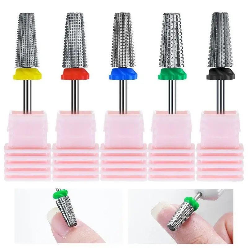Cone Carbide Tungsten Nail Drill Bit Manicure Milling Cutter Buffer Nail Art Equipment Accessory for Nail Files
