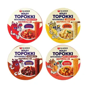 Nongshim Korean Rice Cakes Tteokbokki 4 Flavors Combo Pack 492g - Creamy, Spicy Creamy, Jjajang, Korean Spicy - Authentic Korean Snack & Meal