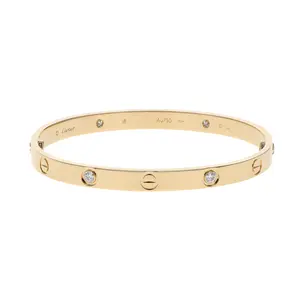 Pre-owned Cartier Love Bangle Bracelet Size 18