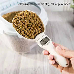 Electronic Pet Food Measuring Scoop with LED Display - Digital Spoon Scale for Dogs and Cats