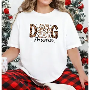 Dog Mama Shirt, Cute Puppy Mom Gift, Paw Print T-Shirt, Fur Mama Top