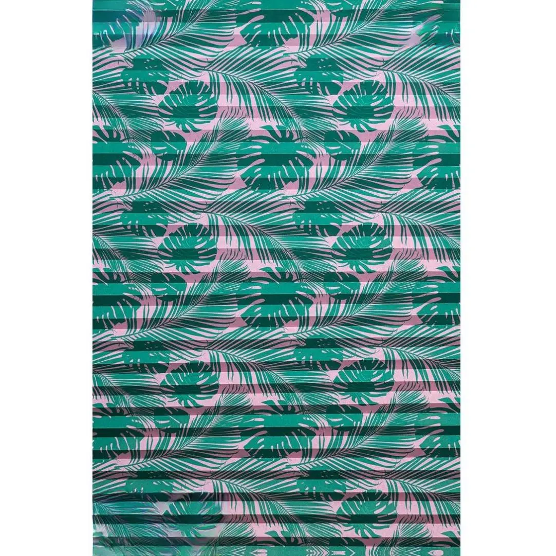 Palms Brand Vibrant Pink & Green Palm Leaf Patterned Window Shades 36x72 Inch 2 Pack Polyester Fabric Light Filtering Privacy Curtains
