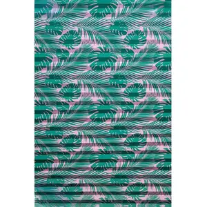 Palms Brand Vibrant Pink & Green Palm Leaf Patterned Window Shades 36x72 Inch 2 Pack Polyester Fabric Light Filtering Privacy Curtains