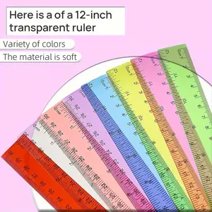 32-Pack 12-Inch Rulers, Measuring Instrument, Clear Scale, 8-Color Design, Durable and Accurate, Ideal for School and Office, Essential Measuring Tools