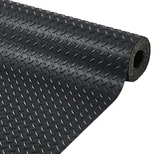 Garvee 7.8 x 20 ft Garage Floor Mat, 2.8 mm Thickness Diamond Plate Vinyl Garage Flooring Roll for Under Car, Large Size SBR Rubber Mat for Large SUVs, MPV, Pickup Truck